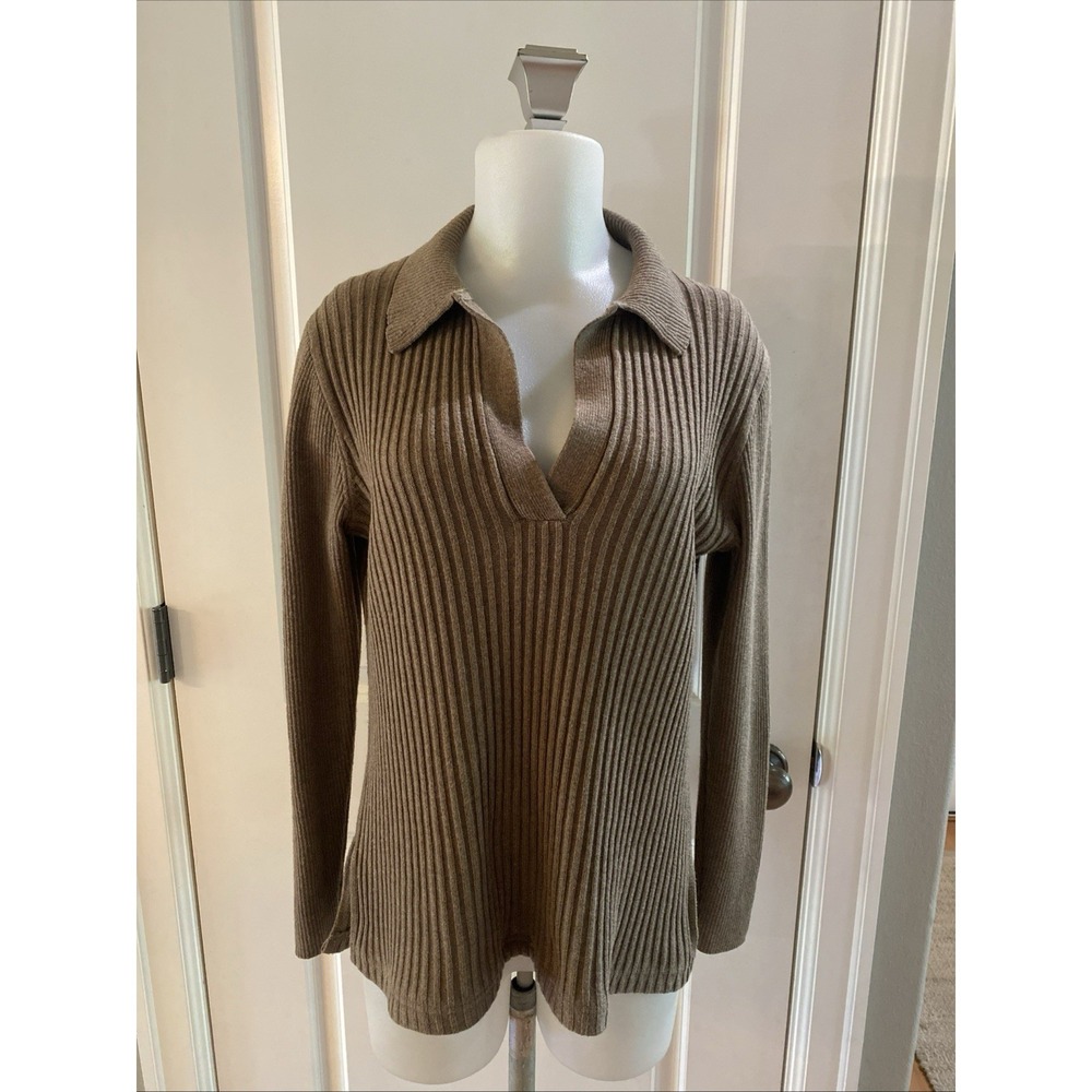 ALEX MILL Ribbed Johnny Collar Sweater Pullover Wool Cotton Knit Size Medium